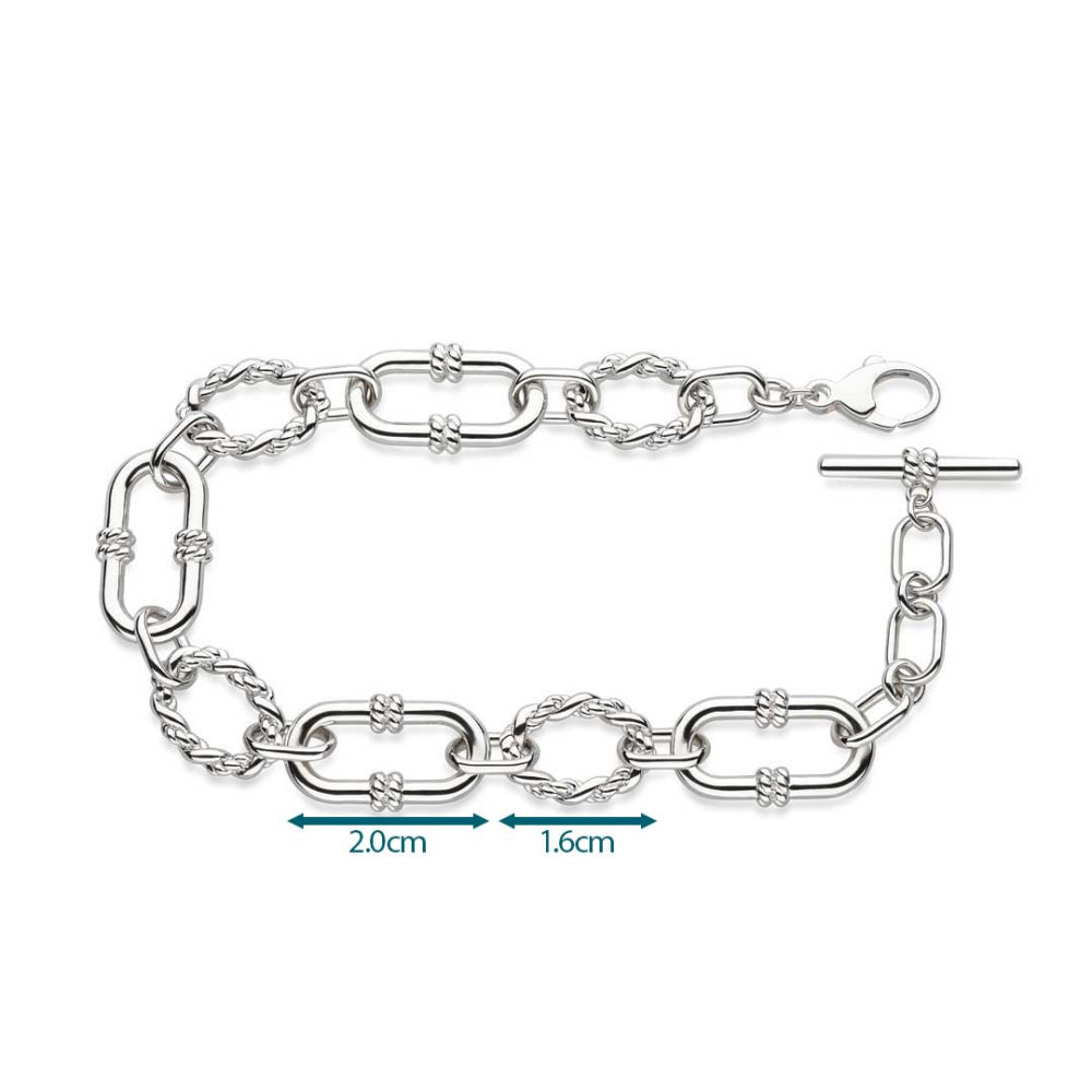 Kit Heath - Marina Rope Link Duo Grande Chain Bracelet - Silver