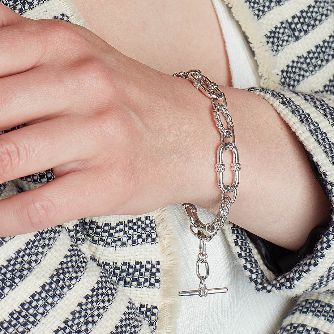 Kit Heath - Marina Rope Link Duo Grande Chain Bracelet - Silver
