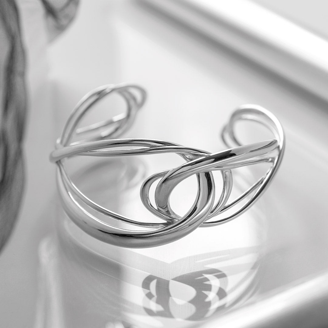 Kit Heath - Infinity Grande Cuff Bangle - Silver