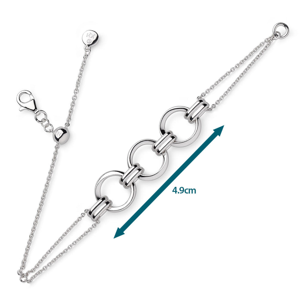 Kit Heath - Bevel Unity Twin Chain Slider Bracelet - Silver