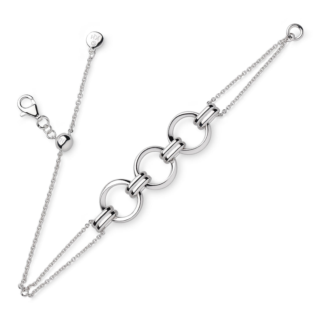 Kit Heath - Bevel Unity Twin Chain Slider Bracelet - Silver