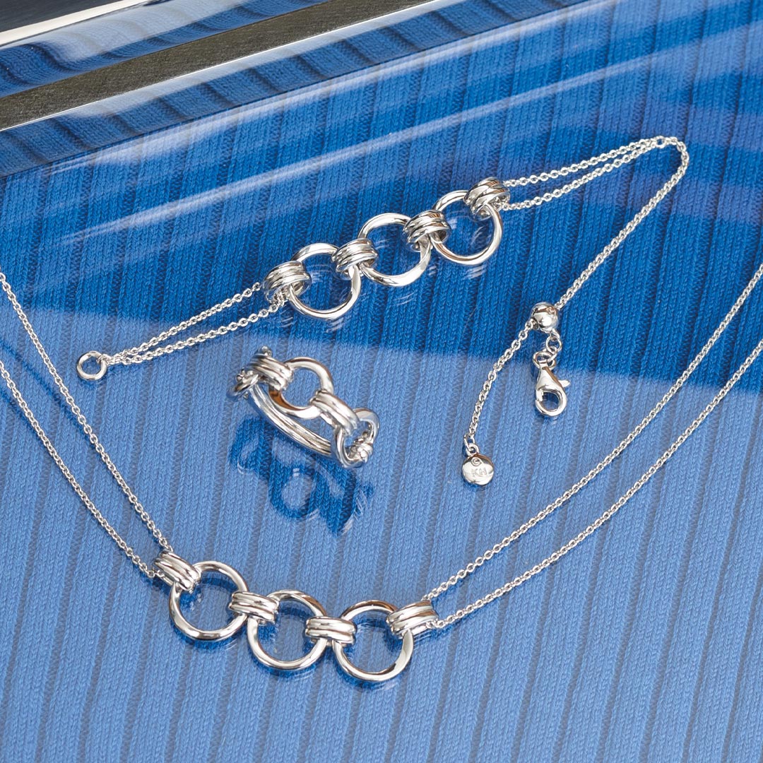Kit Heath - Bevel Unity Twin Chain Slider Bracelet - Silver