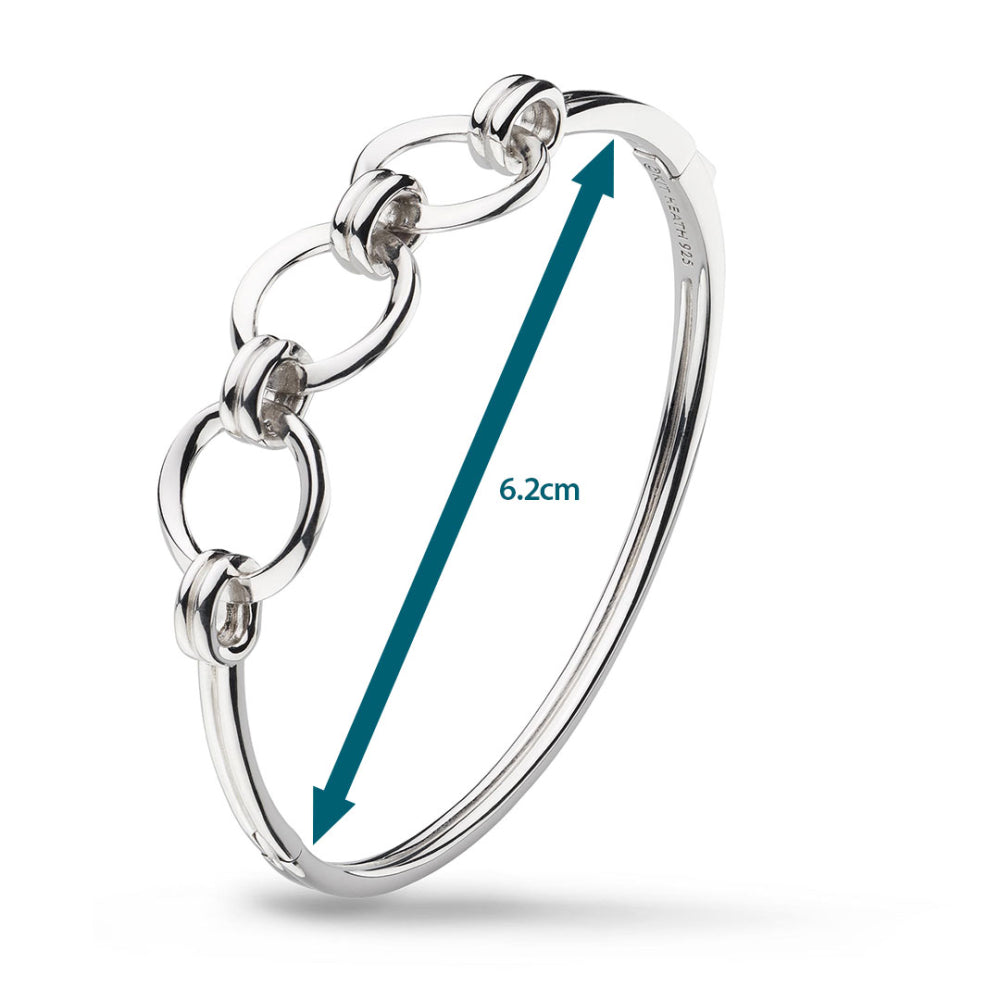 Kit Heath - Bevel Unity Hinged Bangle - Silver