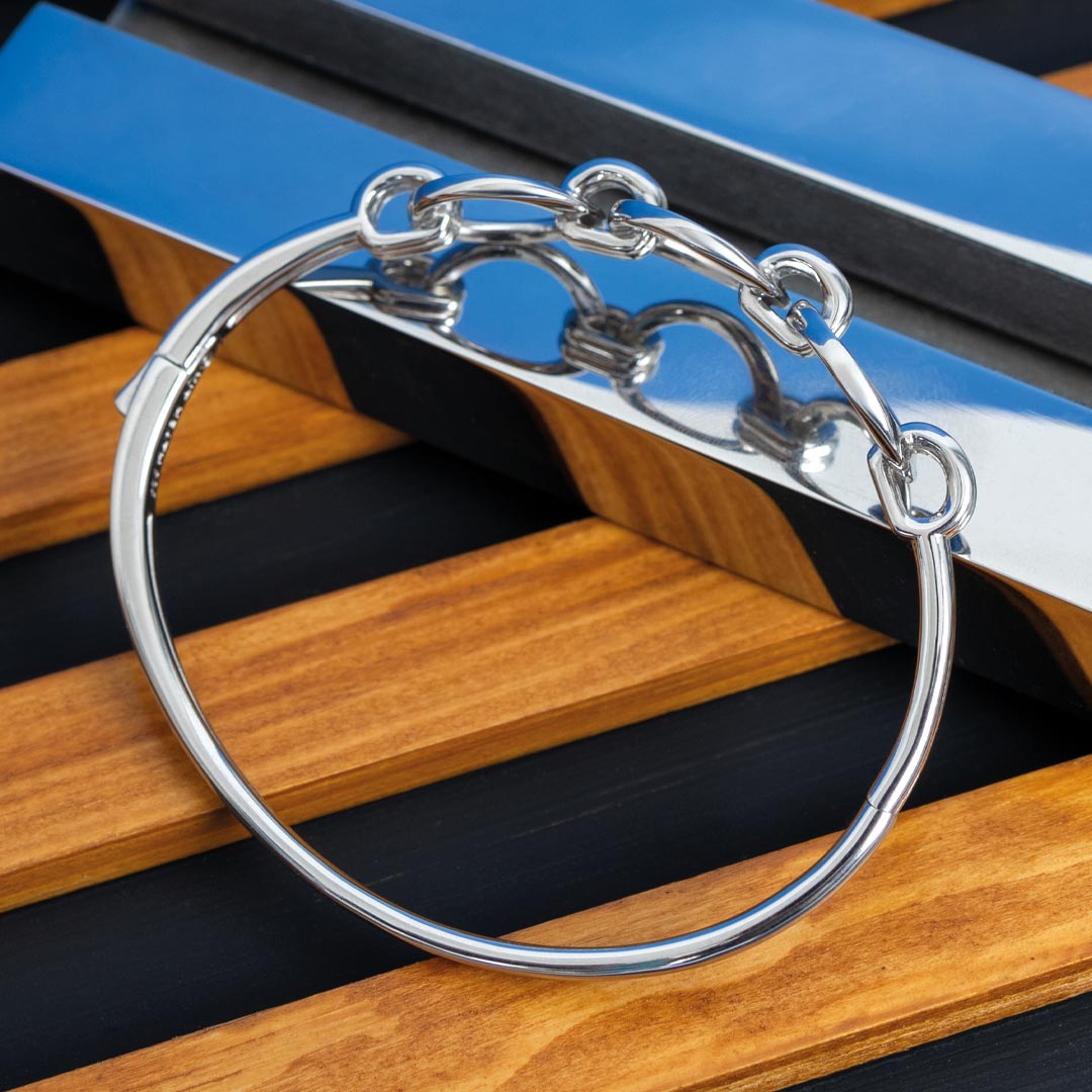 Kit Heath - Bevel Unity Hinged Bangle - Silver
