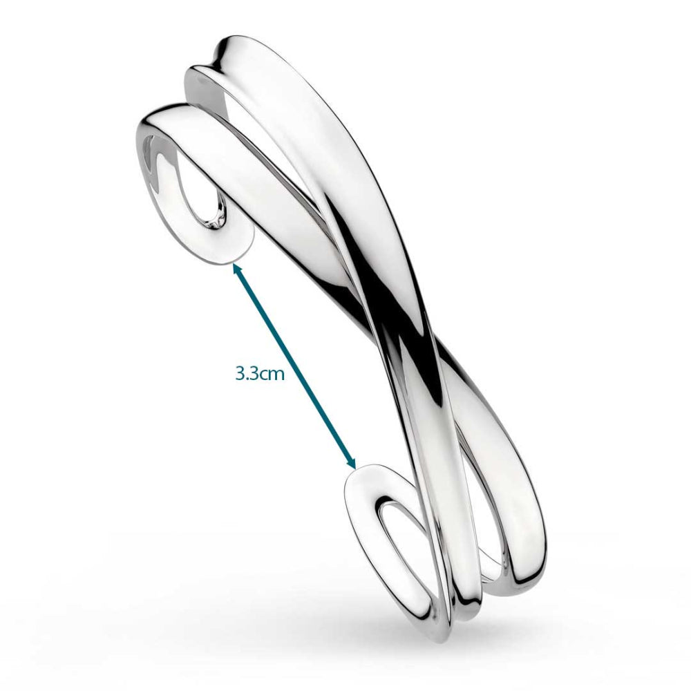 Kit Heath - Serenity Grande Crossover Cuff Bangle - Silver