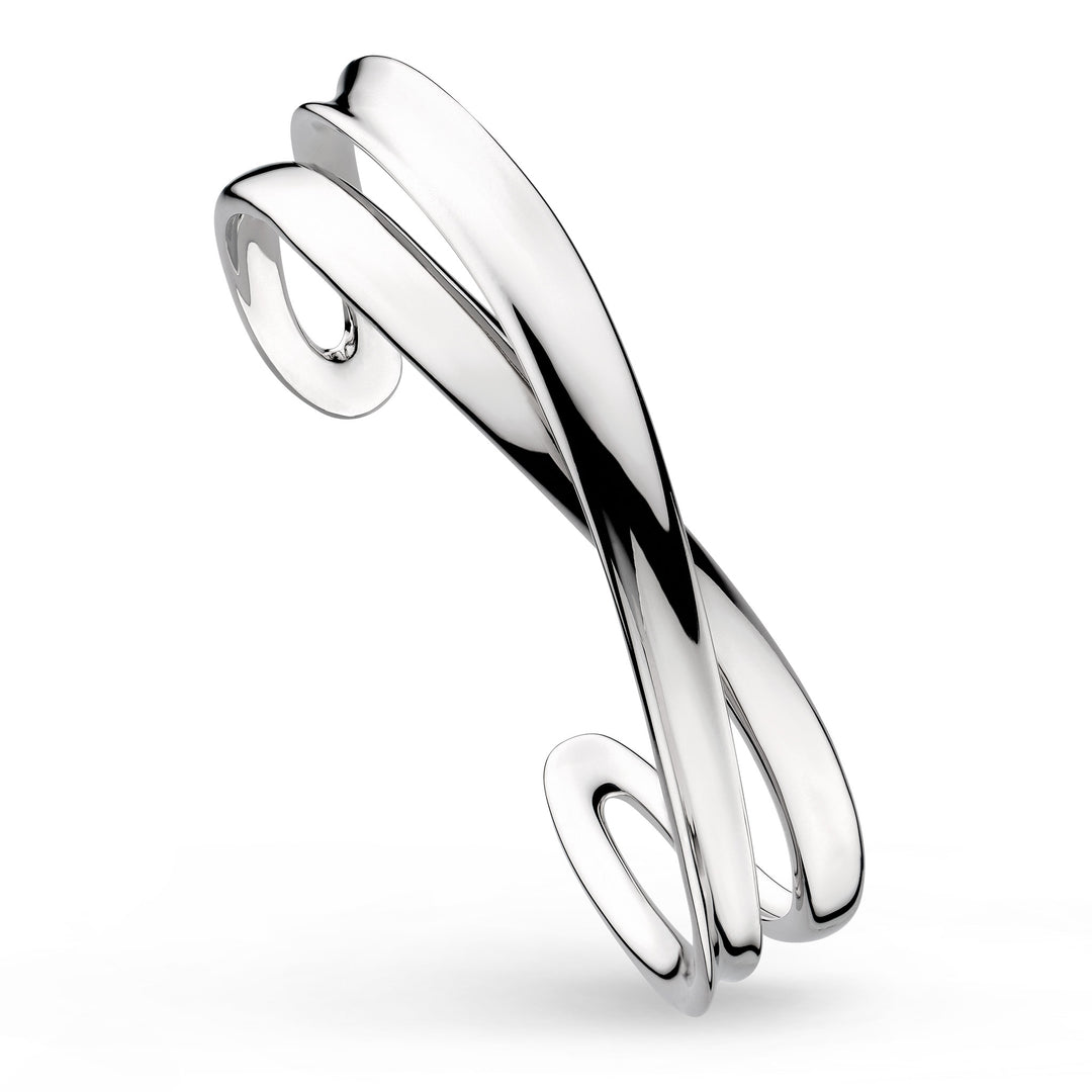 Kit Heath - Serenity Grande Crossover Cuff Bangle - Silver
