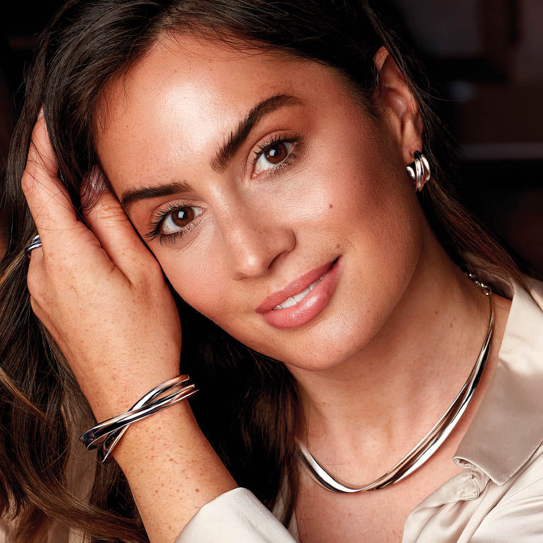 Kit Heath - Serenity Grande Crossover Cuff Bangle - Silver