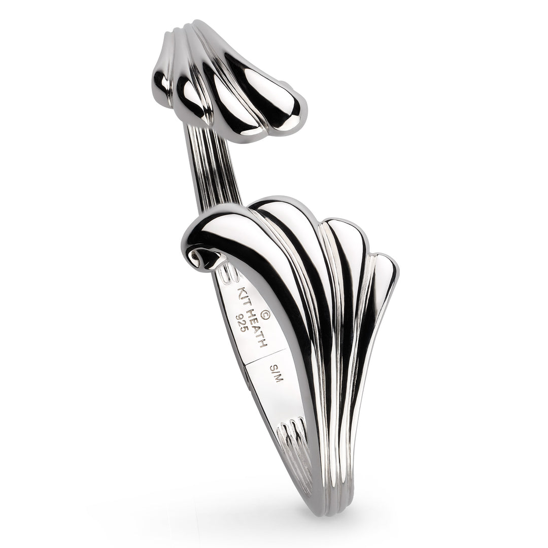 Kit Heath - Océane Shell Echo Grande Hinged Bangle - Silver