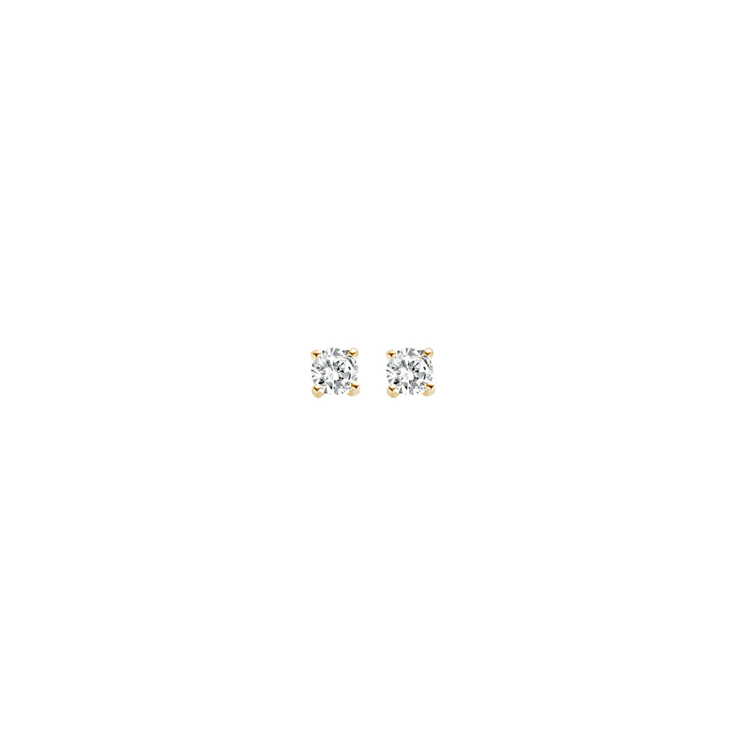 Blush - 3mm Mini Solitaire Earrings - 14kt Yellow Gold