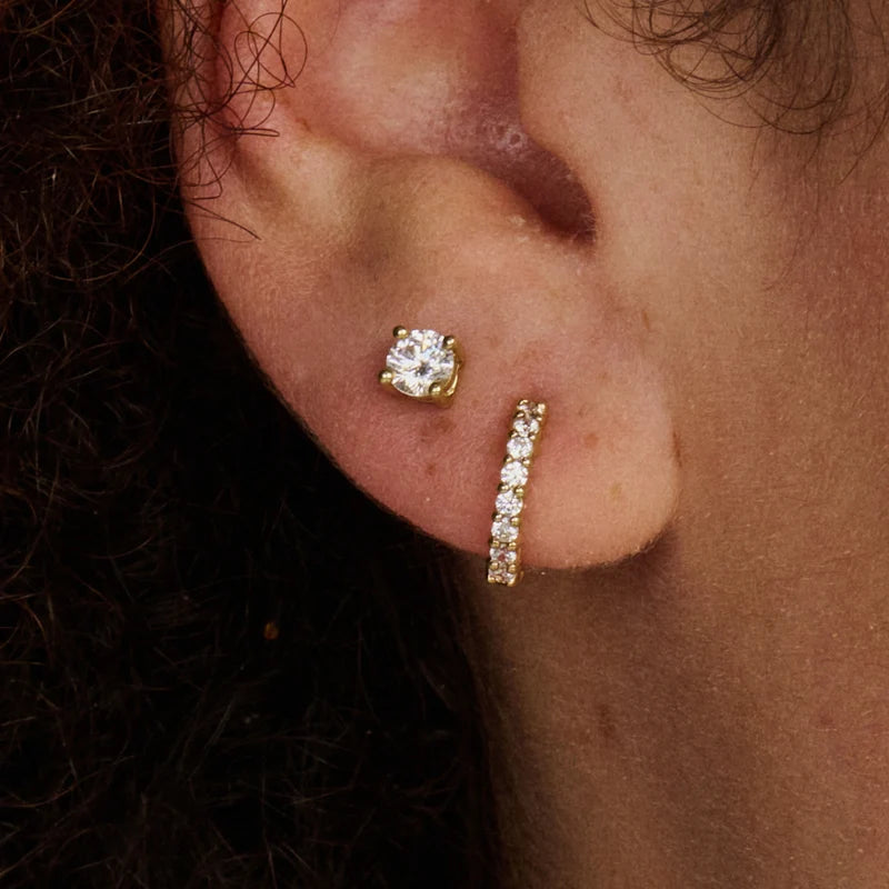 Blush - 4mm CZ Stud Earrings - 14kt Yellow Gold