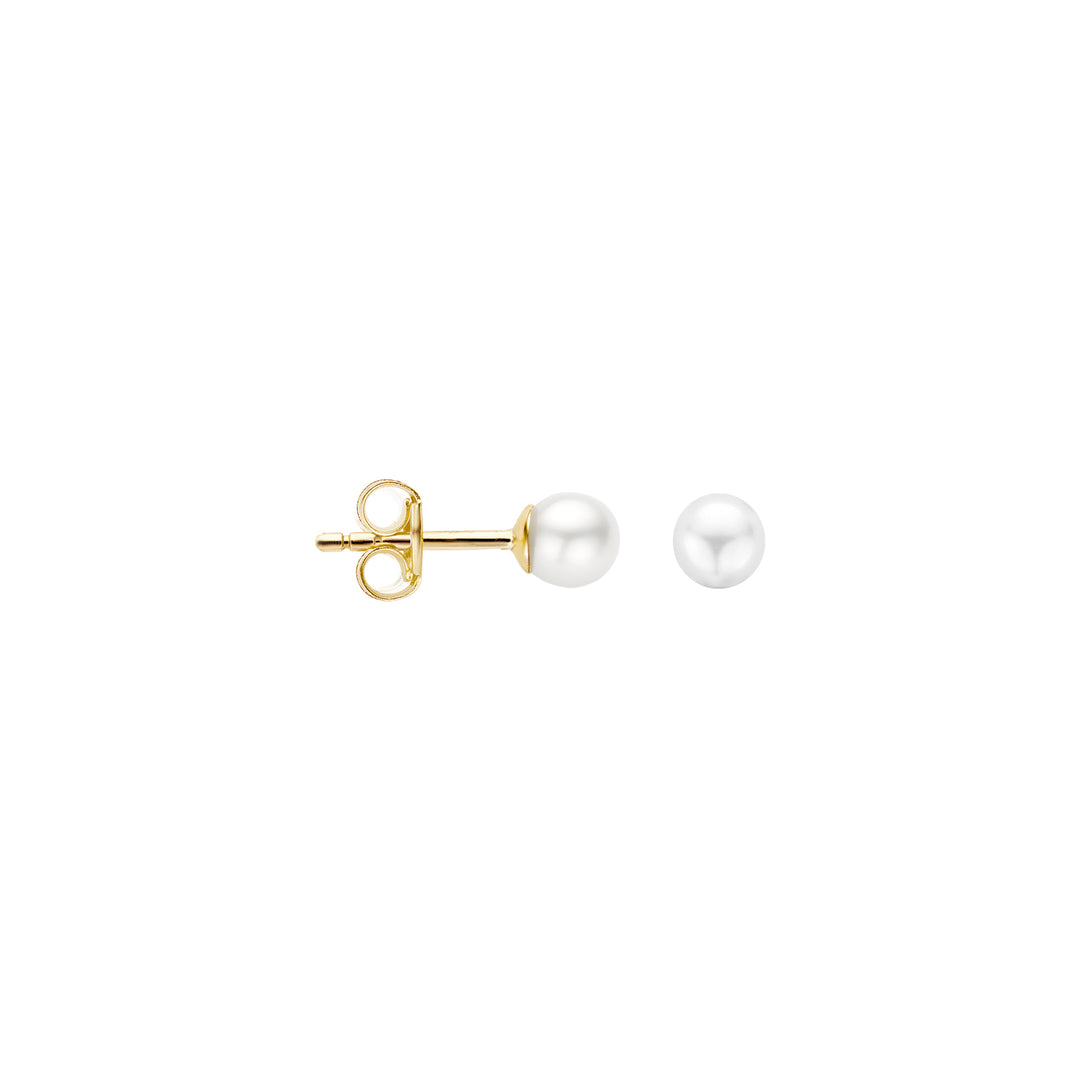 Blush - 4mm Small Pearl Earrings - 14kt Yellow Gold