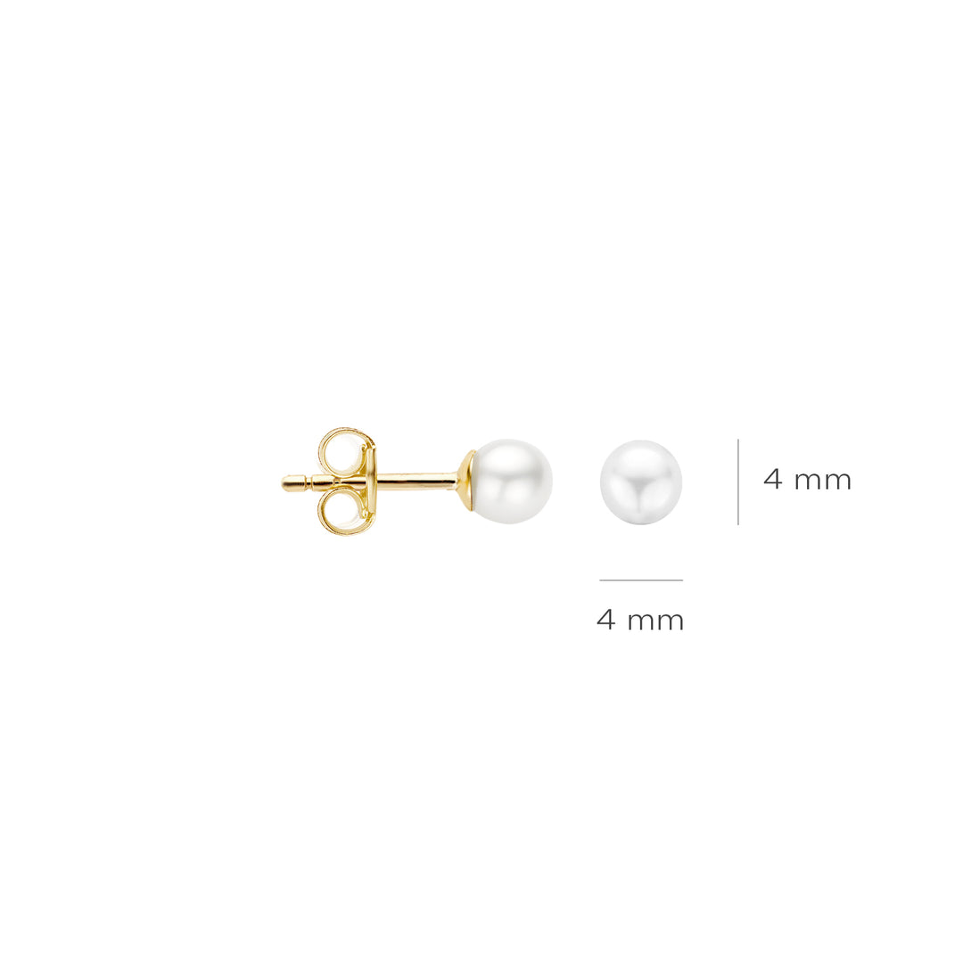 Blush - 4mm Small Pearl Earrings - 14kt Yellow Gold