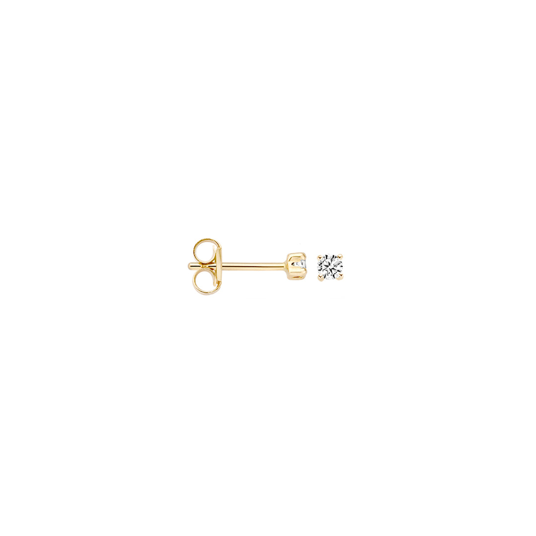 Blush - 2.25mm Mini Solitaire Earrings - 14kt Yellow Gold