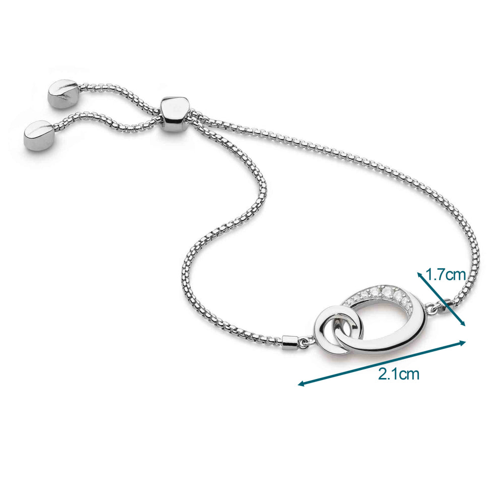 Kit Heath - Bevel Cirque Link Pavé Toggle Bracelet - Silver