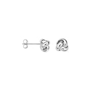 Blush - 6.7mm Knot Earrings - 14kt White Gold