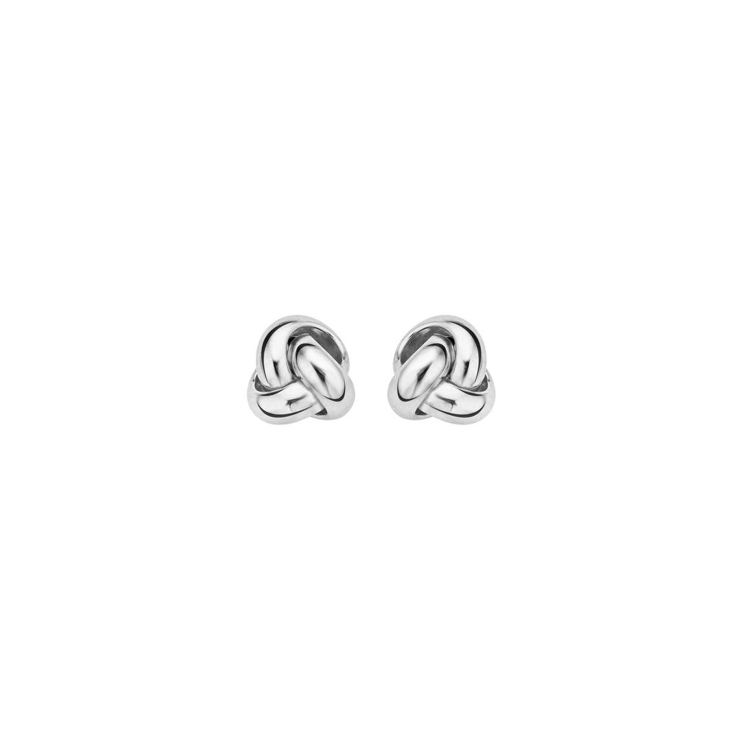Blush - 6.7mm Knot Earrings - 14kt White Gold