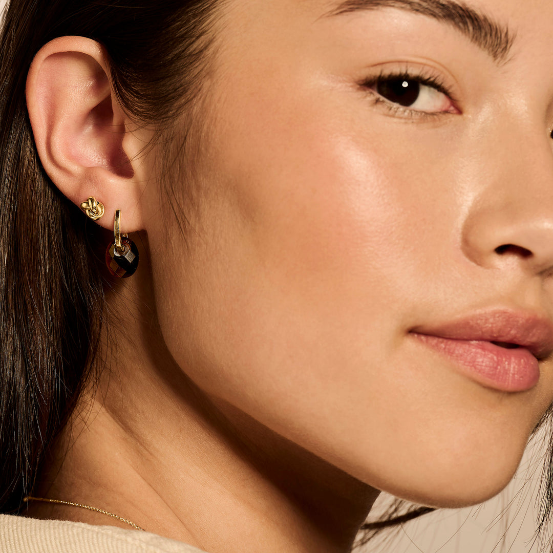 Blush - 6.7mm Knot Earrings - 14kt Yellow Gold