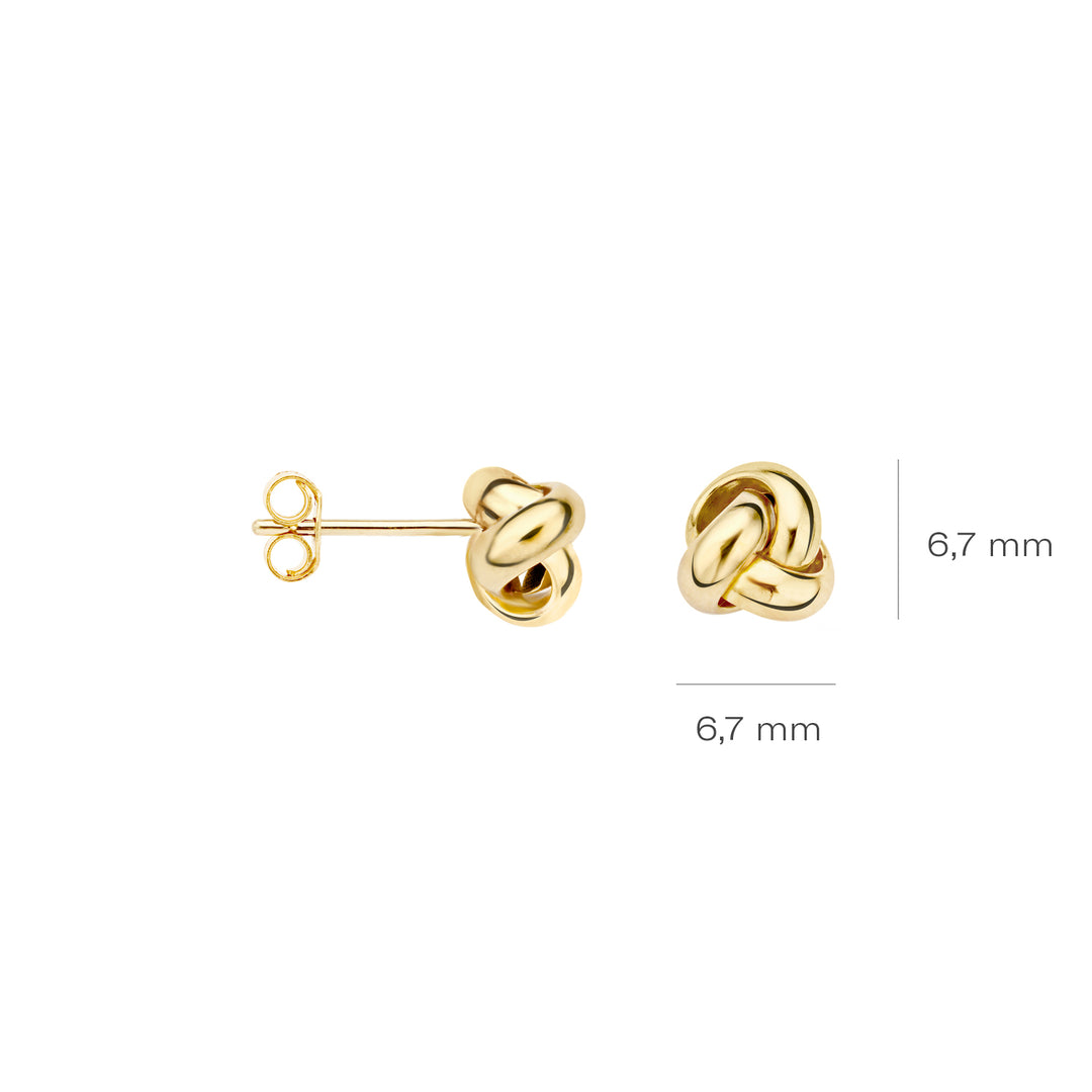 Blush - 6.7mm Knot Earrings - 14kt Yellow Gold