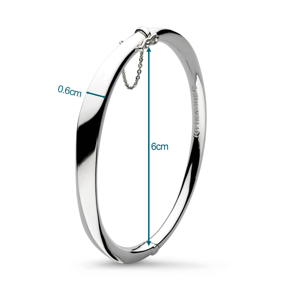 Kit Heath - Bevel Cirque Hinged Bangle - Silver