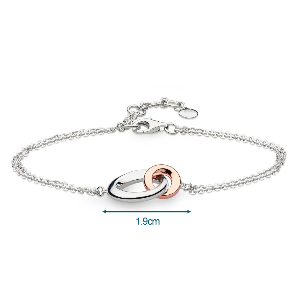 Kit Heath - Bevel Cirque Link Blush Twin Chain Bracelet - Silver