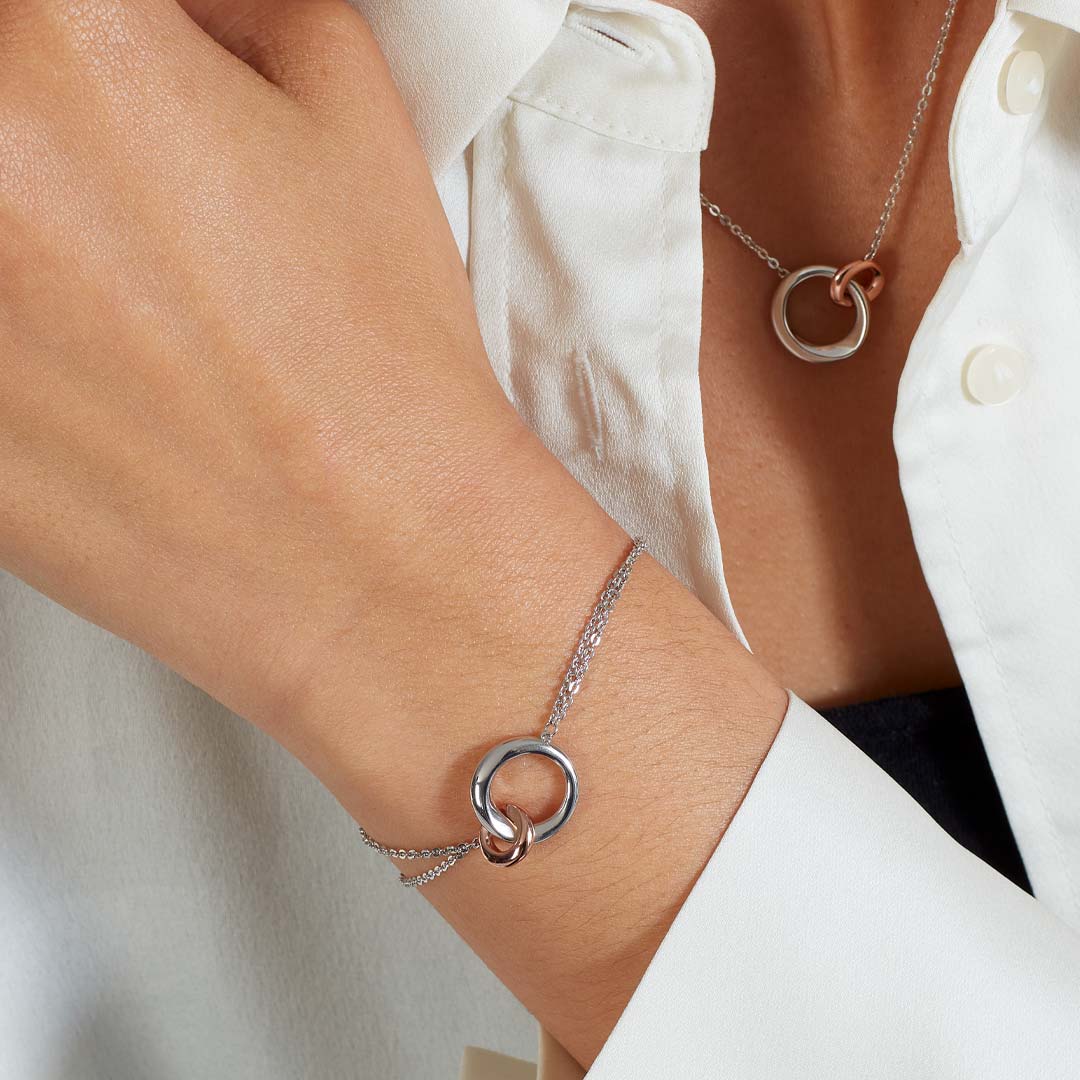 Kit Heath - Bevel Cirque Link Blush Twin Chain Bracelet - Silver