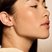 Blush - 4.5mm CZ Trio Stud Earrings - 14kt White Gold