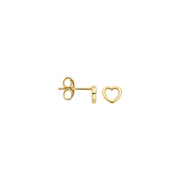 Blush - 4.8mm Open Heart Earrings - 14kt Yellow Gold