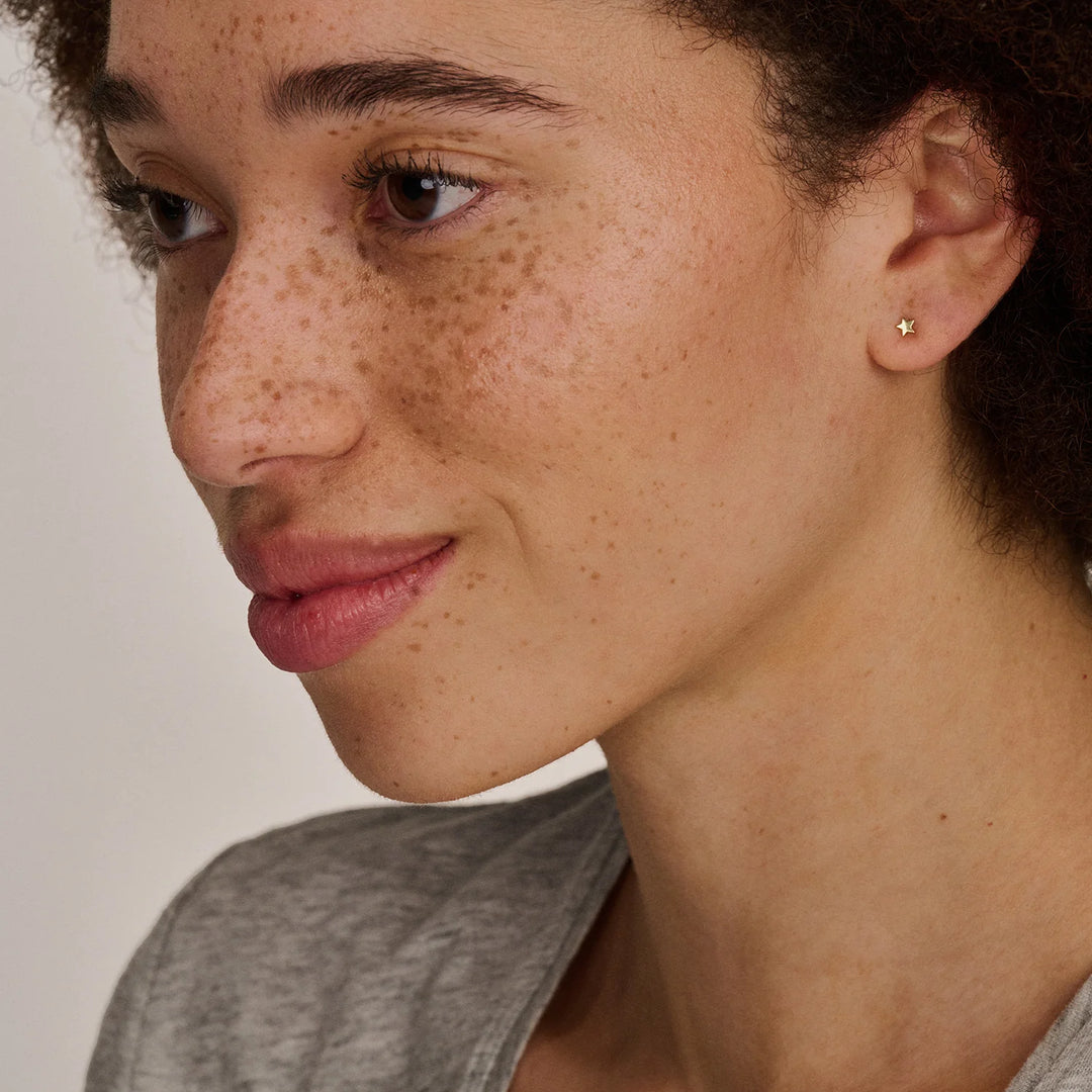 Blush - 3.7mm Star Stud Earrings - 14kt Yellow Gold