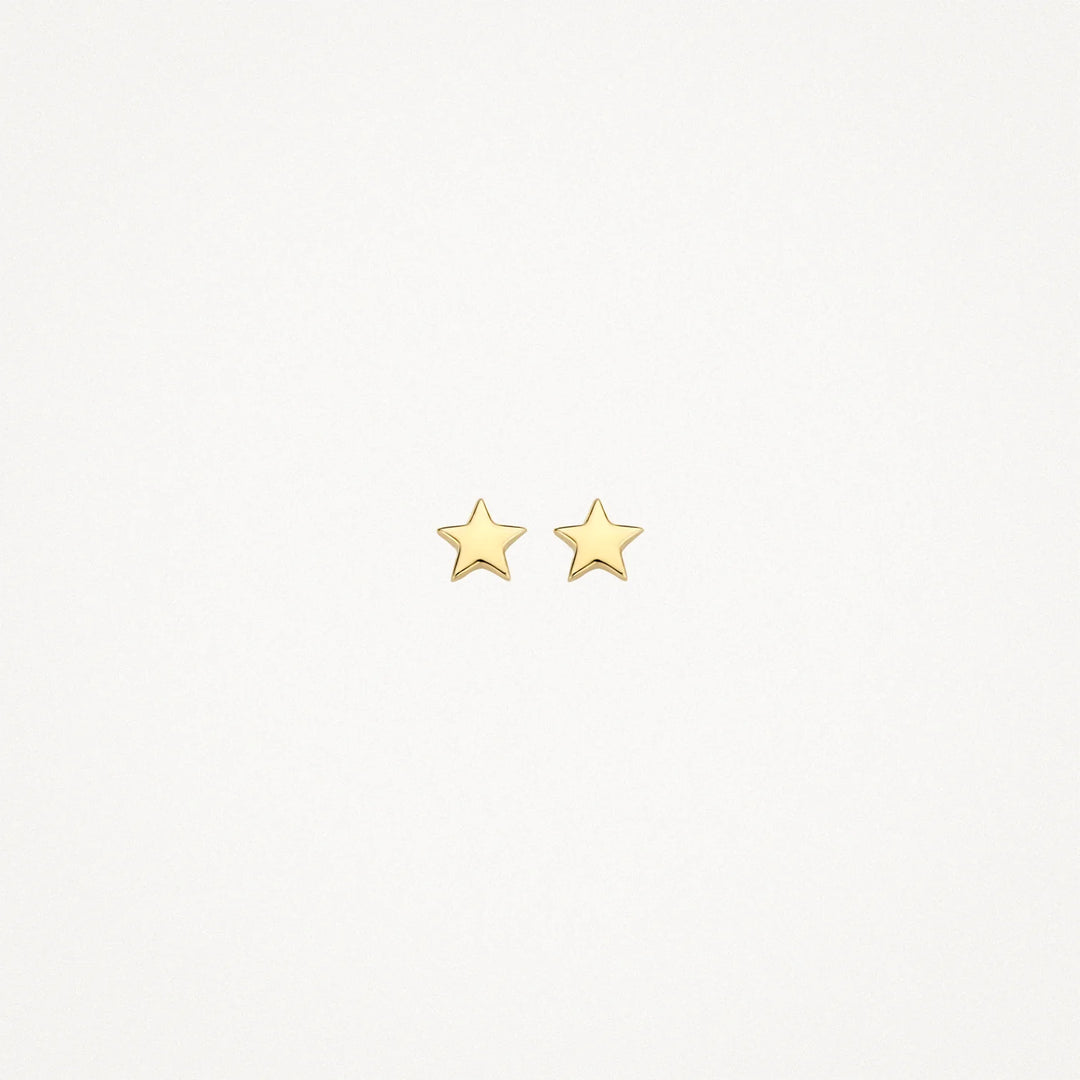 Blush - 3.7mm Star Stud Earrings - 14kt Yellow Gold
