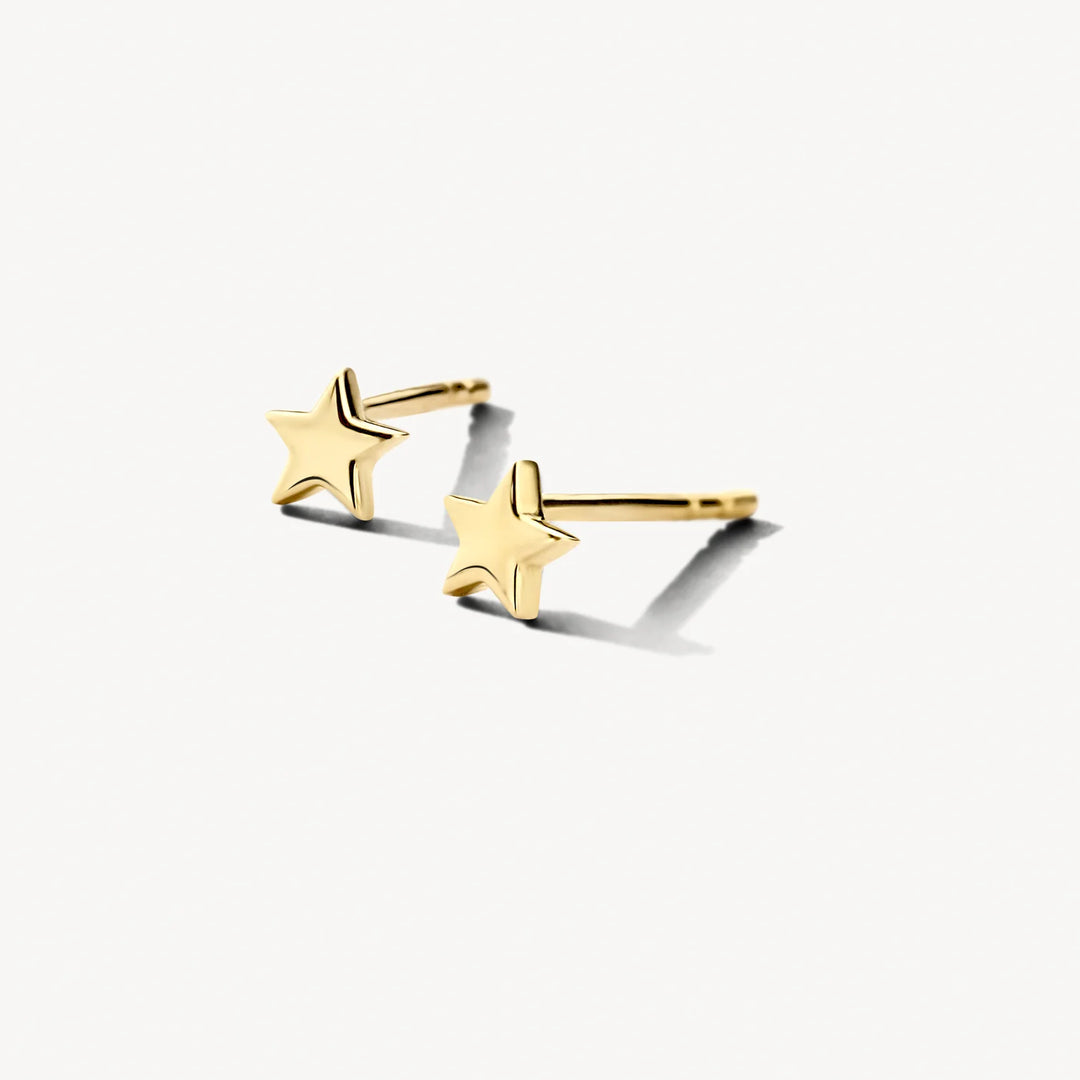 Blush - 3.7mm Star Stud Earrings - 14kt Yellow Gold