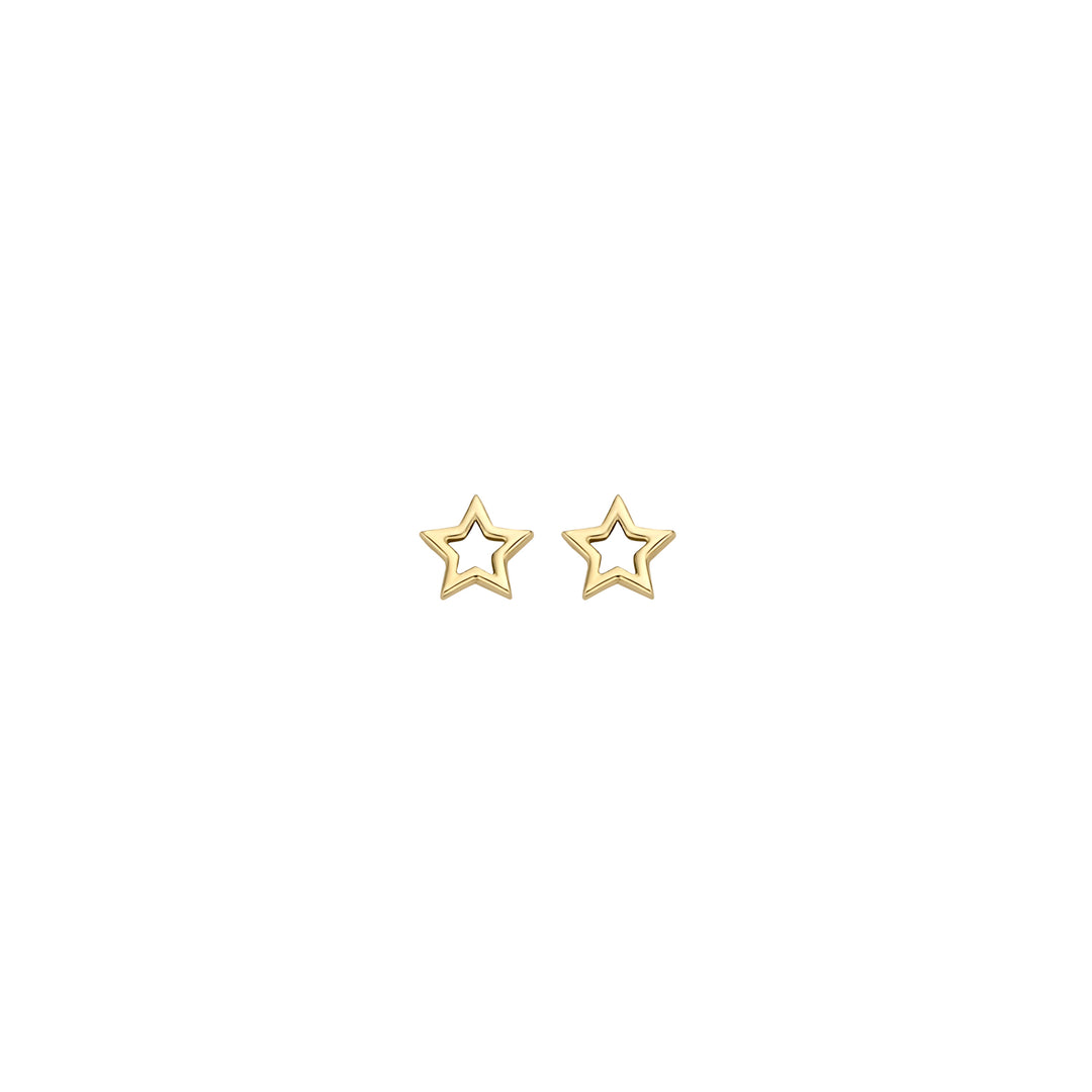 Blush - 4.8mm Open Star Earrings - 14kt Yellow Gold