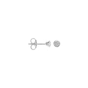 Blush - 3.25mm Mini Bezel Set Earrings - 14kt White Gold