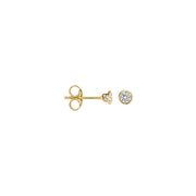 Blush - 3.25mm Mini Bezel Set Earrings - 14kt Yellow Gold