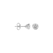 Blush - 5.35mm Bezel Set Earrings - 14kt White Gold