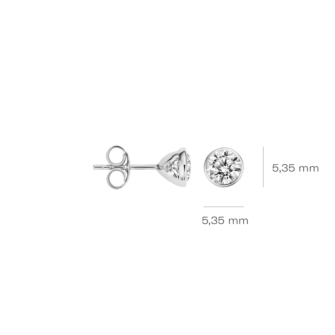Blush - 5.35mm Bezel Set Earrings - 14kt White Gold