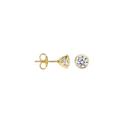 Blush - 5.35mm Bezel Set Earrings - 14kt Yellow Gold