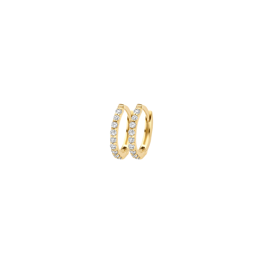 Blush - Mini Sparkle Hoops - 14kt Yellow Gold