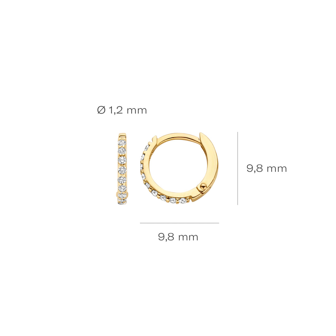 Blush - Mini Sparkle Hoops - 14kt Yellow Gold