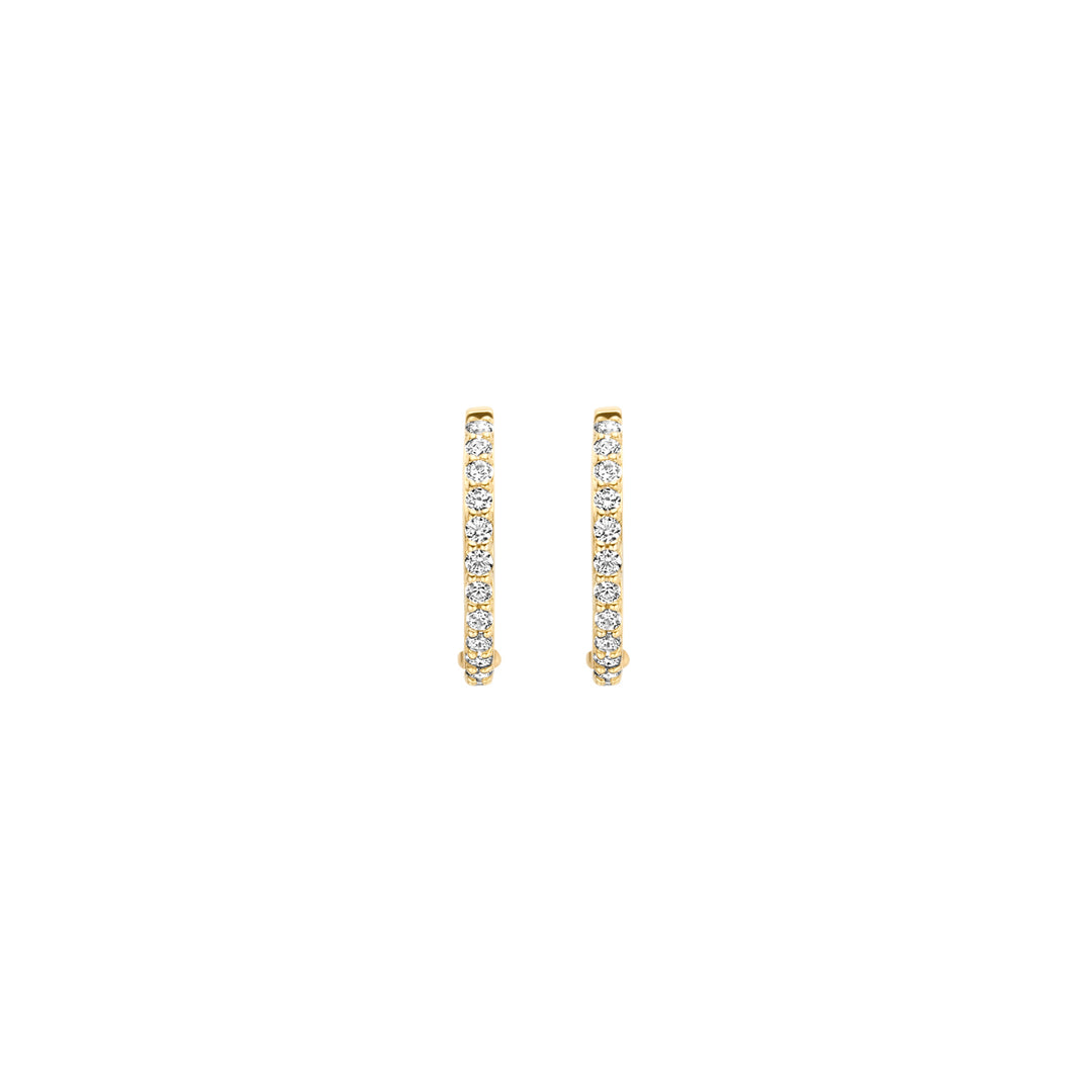 Blush - 11.6mm CZ Hoops - 14kt Yellow Gold