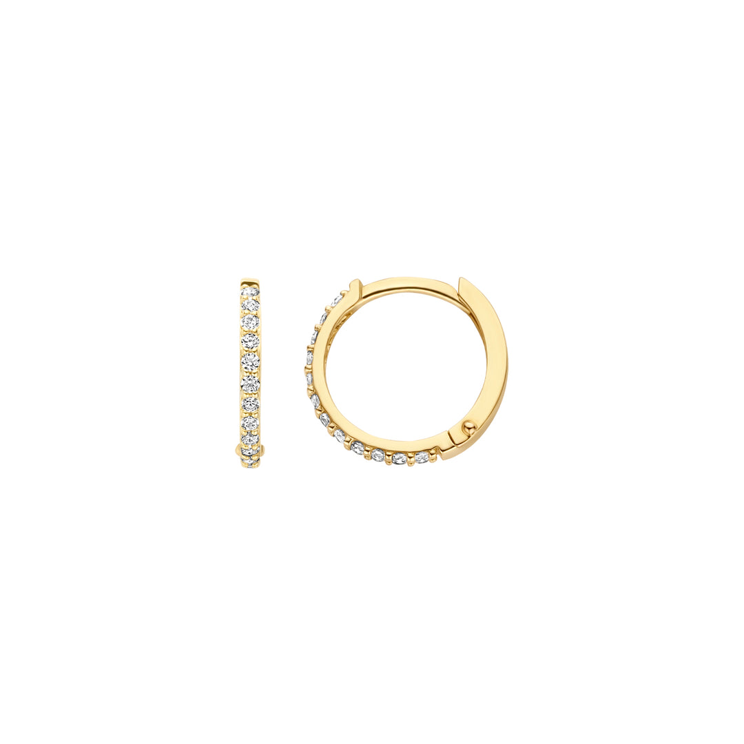 Blush - 11.6mm CZ Hoops - 14kt Yellow Gold
