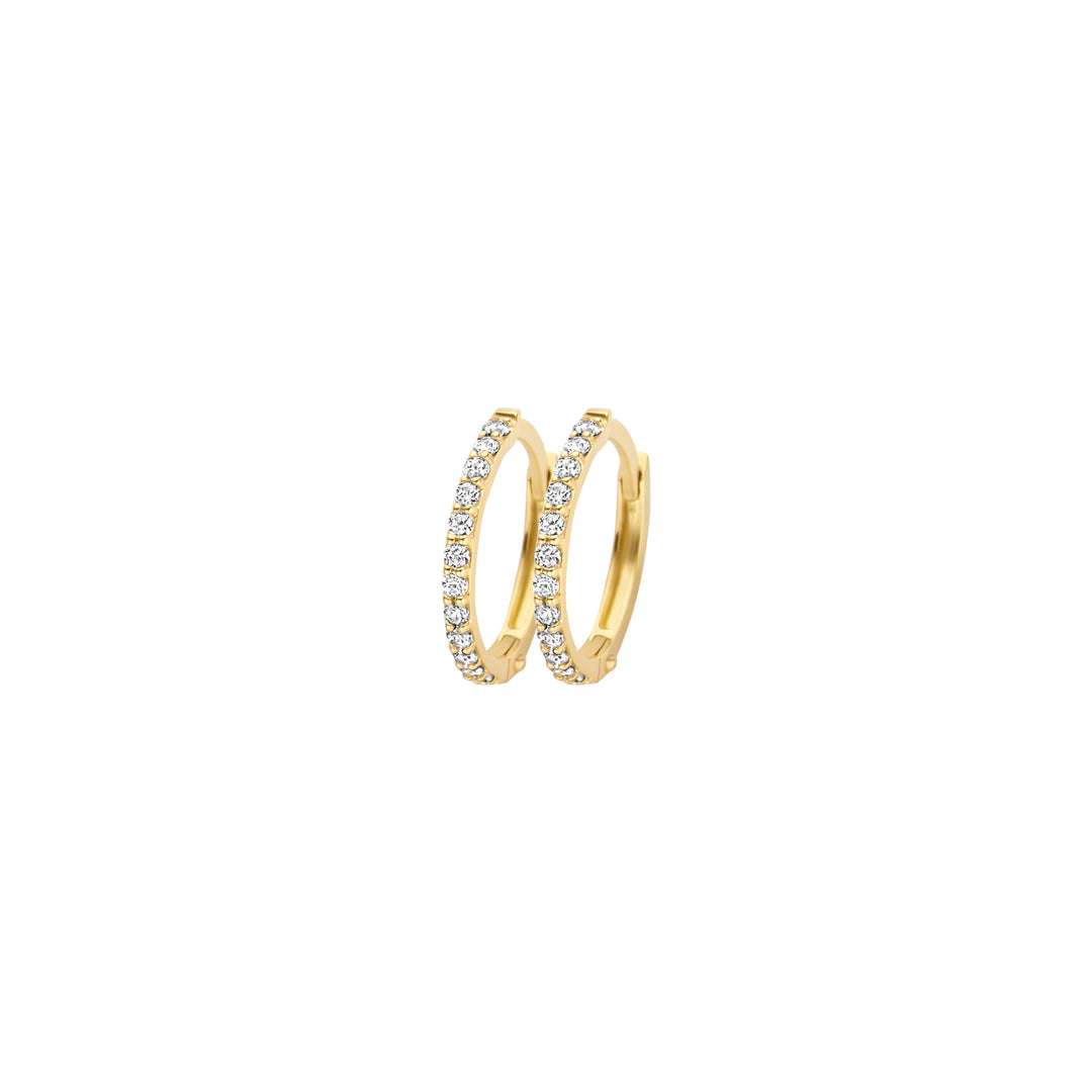 Blush - 11.6mm CZ Hoops - 14kt Yellow Gold