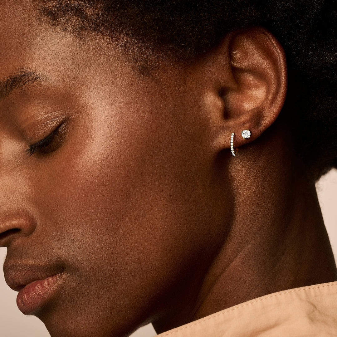 Blush - 11.6mm CZ Hoops - 14kt Yellow Gold