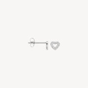Blush - Heart Shape Pavé CZ Stud Earrings - 14kt White Gold