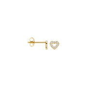 Blush - Open CZ Heart Earrings - 14kt Yellow Gold