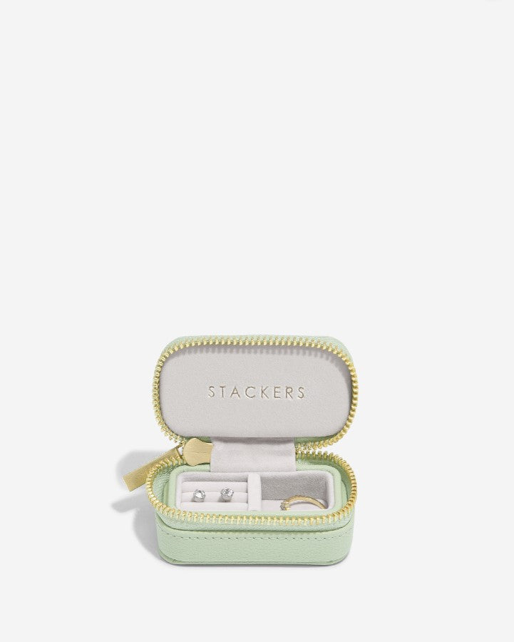 Stackers - Sage Green Petite Zipped Travel Jewellery Box