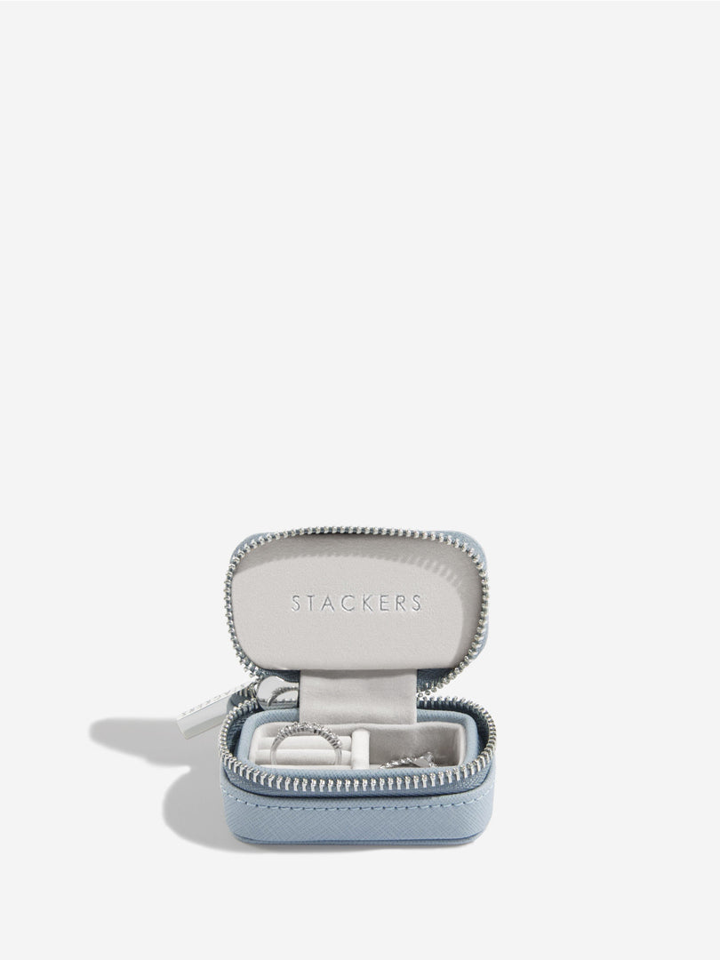 Stackers - Dusky Blue Petite Zipped Travel Jewellery Box