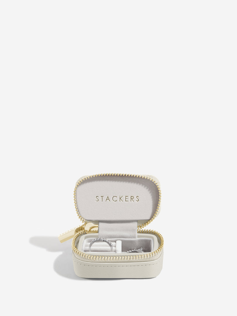 Stackers - Oatmeal Petite Zipped Travel Jewellery Box