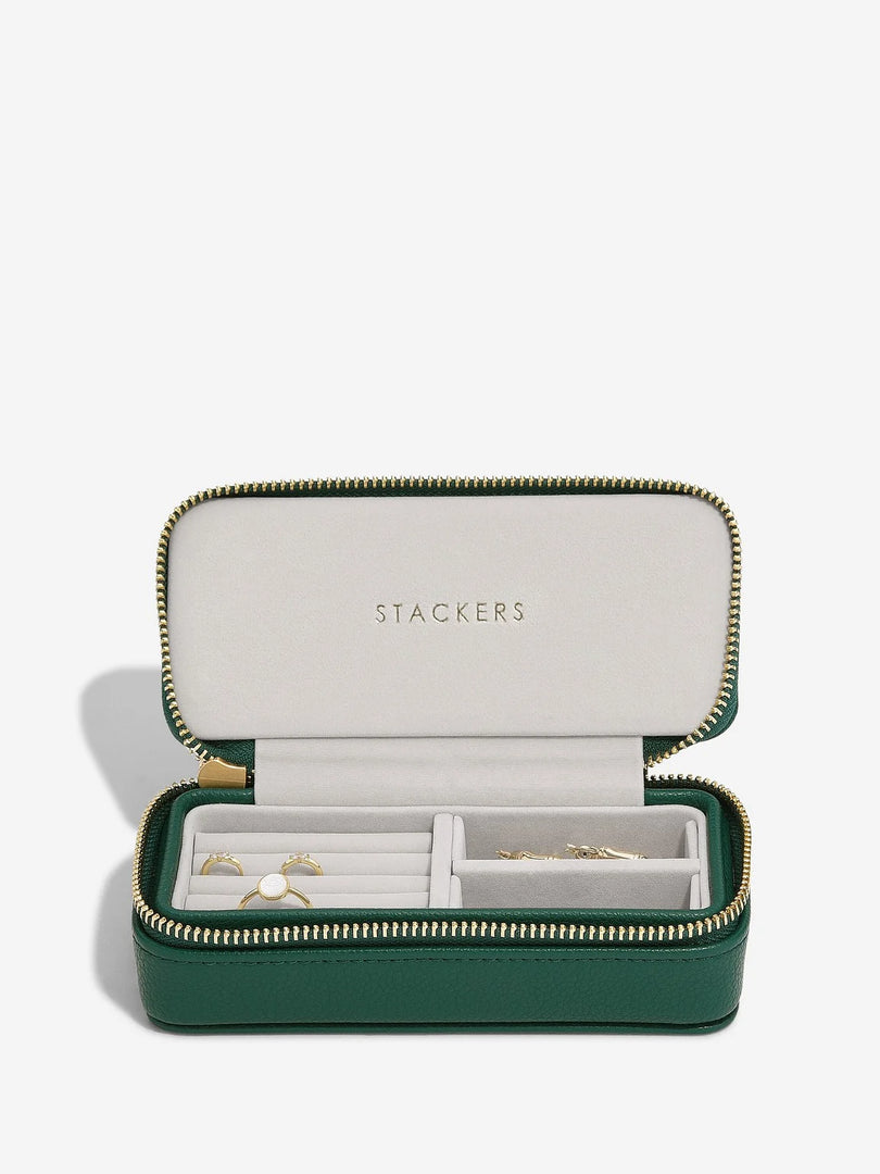 Stackers - Forest Green Medium Zipped Travel Jewellery Box