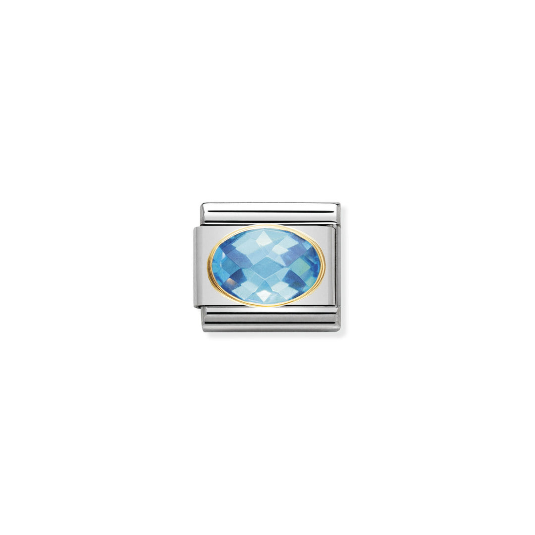 Nomination - Composable Light Blue with Faceted Stones Charm