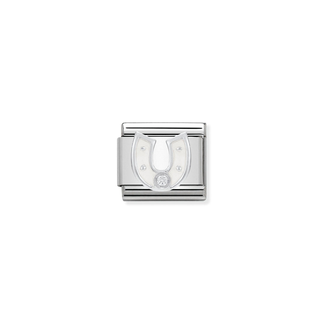 Nomination - Composable Silver White Horseshoe Charm